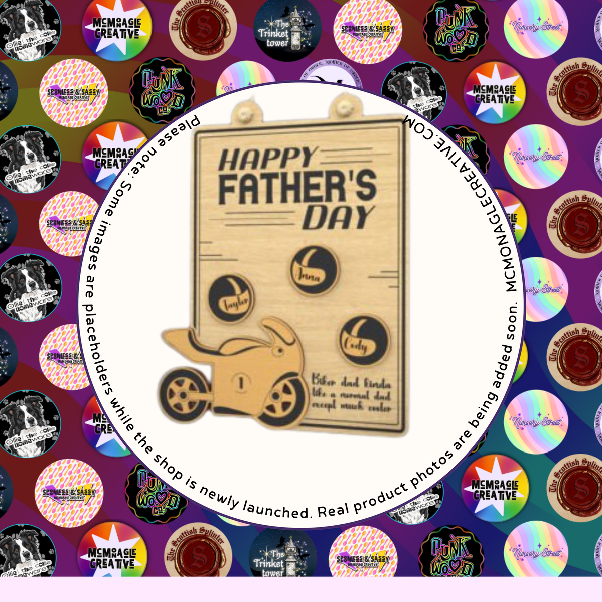 Biker Dad Wooden DIY Craft Kit Plaque