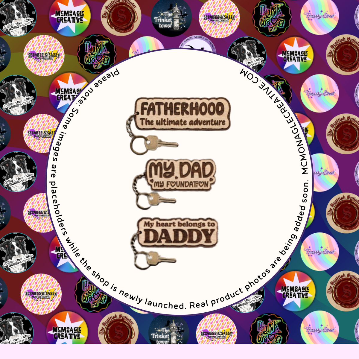 Father's Day Wooden Keyring DIY Craft Kit (3 Designs)