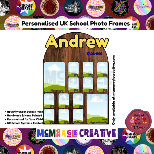 Personalised Vertical Scotland School Photo Frame | First to Last Day | P1 to S6