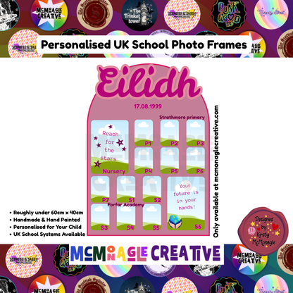 Personalised Vertical England School Photo Frame | First to Last Day | Reception to Year 13