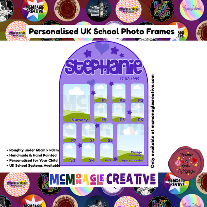 Personalised Vertical England School Photo Frame | First to Last Day | Reception to Year 13