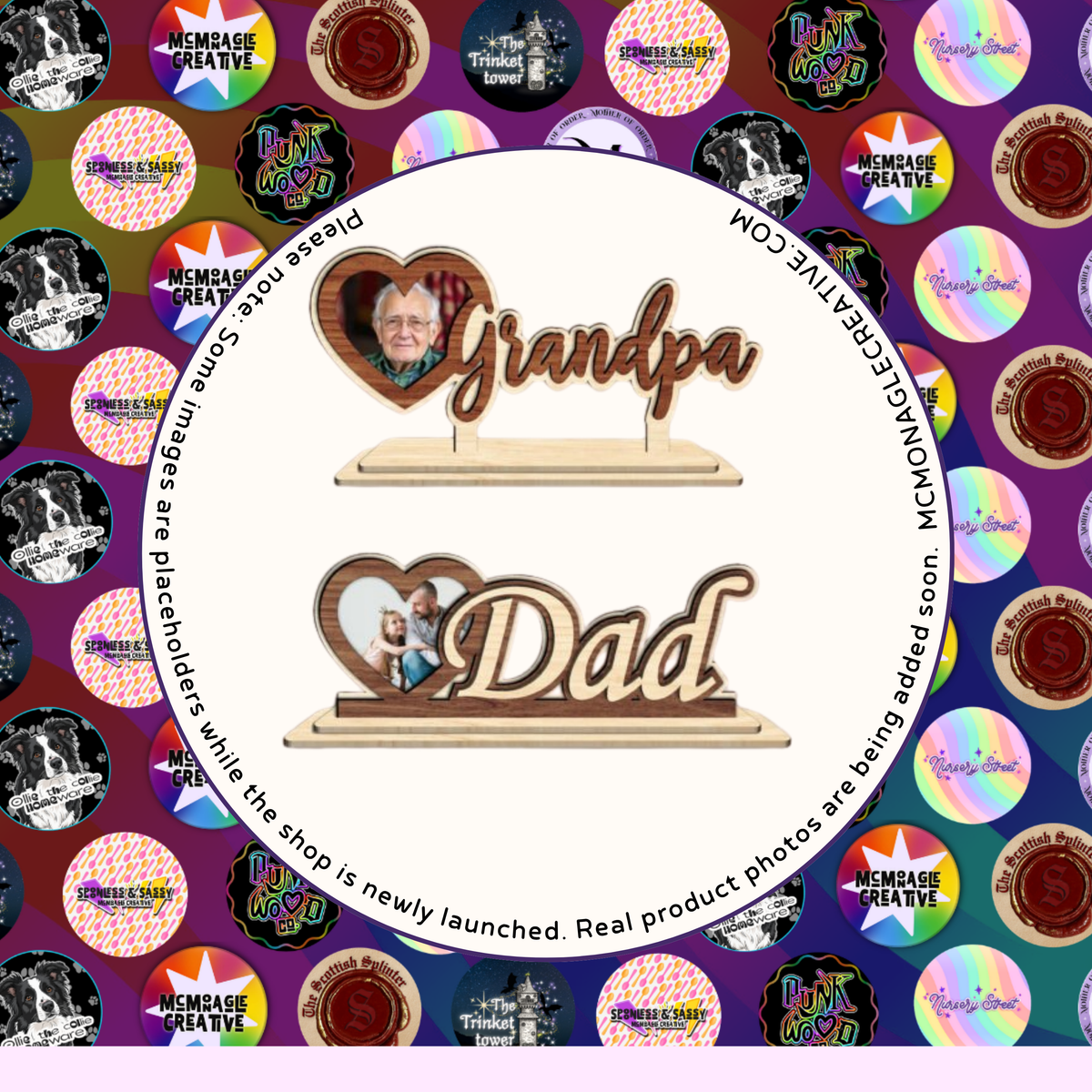 Dad and Grandpa Wooden Photo Display DIY Craft Kit