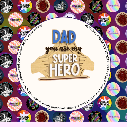 Superhero Dad Wooden DIY Craft Kit Plaque