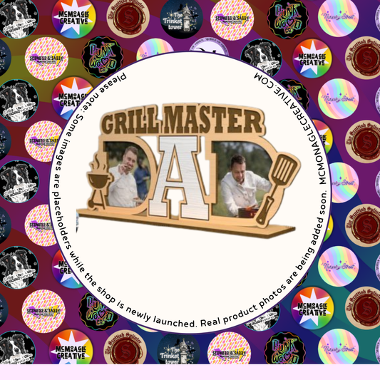 Grillmaster Dad Wooden Photo Display DIY Craft Kit
