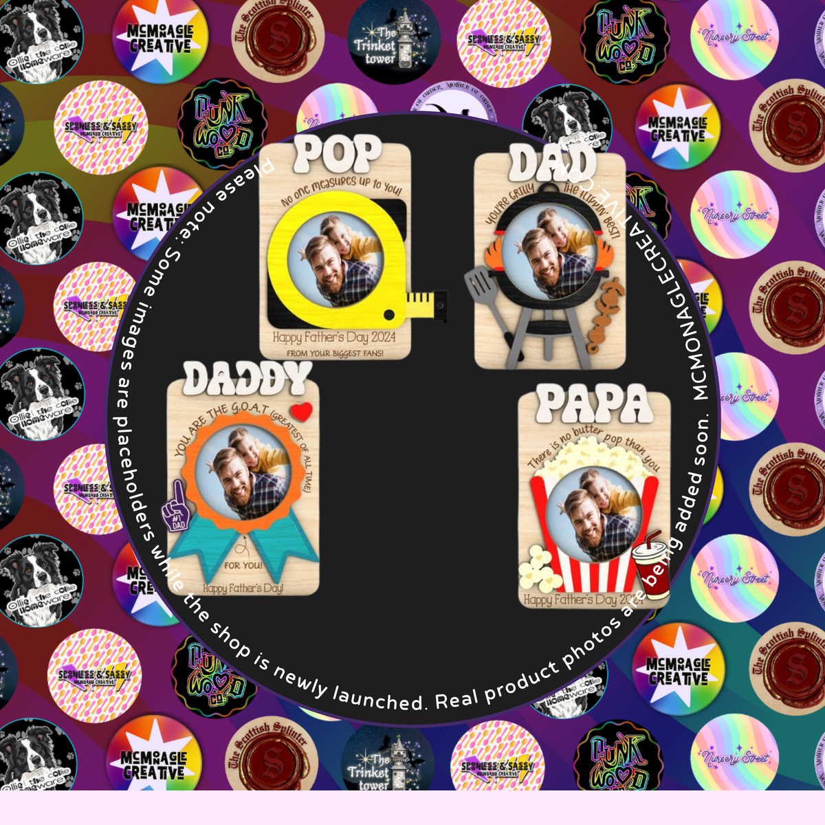 Pop Dad Daddy Papa Wooden Photo Frame DIY Craft Kit Set
