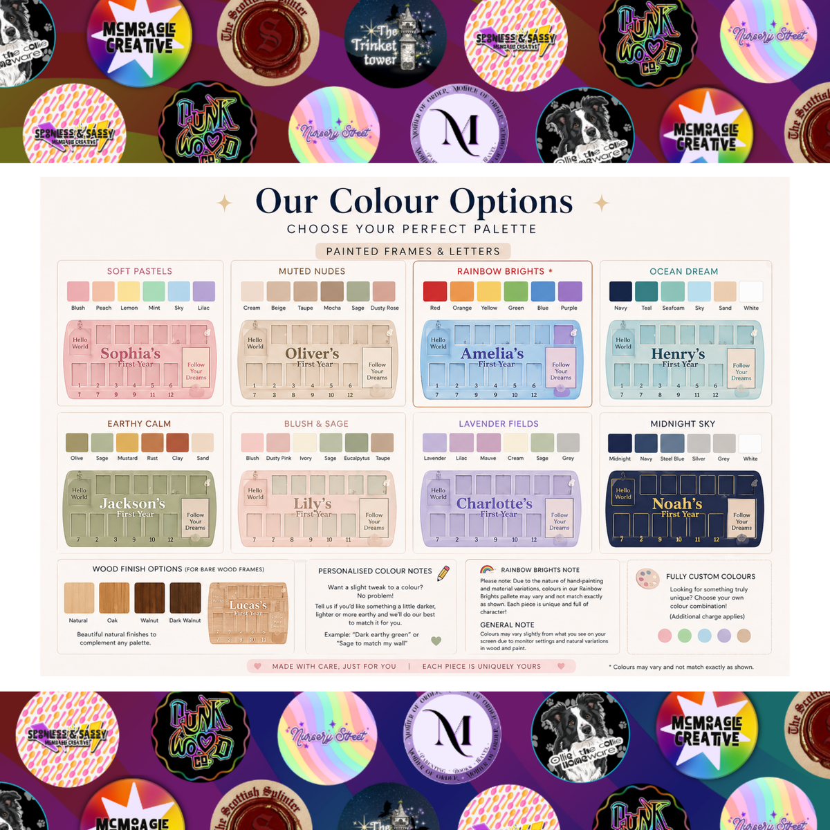 Colour palette options