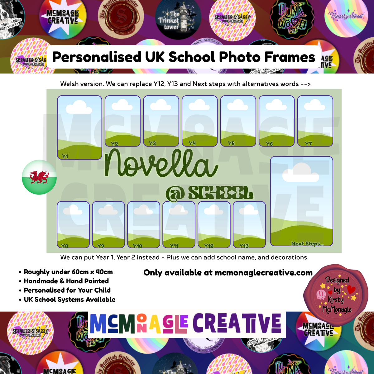 Wales school years photo frame